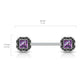 Brustwarzenpiercing Vintage Zirkonia-Quadrat Brustpiercing Nippelpiercing Chirurgenstahl viele Farben Stab 1,6/14mm