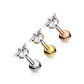 1 Knorpel Ohrstecker Zirkonia Clear 3/4mm Dreieck Cartilage Labret Piercing Tragus viele Farben Edelstahl Schraubverschluss Steg 6/1,2mm
