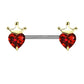 Brustwarzenpiercing Herz-Krone Brustpiercing Nippelpiercing Chirurgenstahl Silber Gold Roségold Stab 1,6/14mm