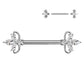 Brustwarzenpiercing Florales Design Zirkonia Silber Gold Roségold Brustpiercing Nippelpiercing Chirurgenstahl Stab 14mm