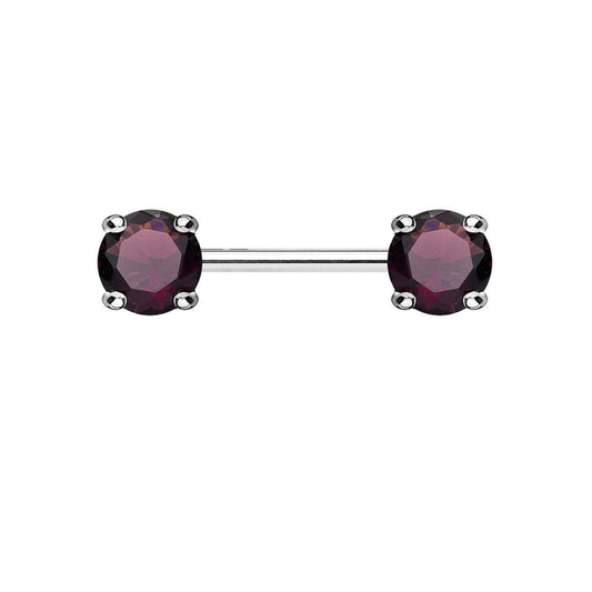 Brustwarzenpiercing 2 Grosse RUNDE ZIRKONIA Brustpiercing Nippelpiercing Edelstahl viele Farben Stab 1,6mm 12+mm
