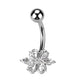 Bauchnabelpiercing Florales Design Marquise Zirkonia Clear Nabelpiercing Chirurgenstahl Bananabell Stab-länge 10mm