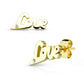 1 Paar Ohrringe Set Ohrstecker Edelstahl Chirurgenstahl Love Liebe clear Zirkonia gold silber