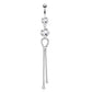 Bauchnabelpiercing ZIRKONIA Krawatte Anhänger 1,6mm 10mm Nabelpiercing Edelstahl Chirurgenstahl Bananabell Clear Pink