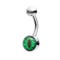 Bauchnabelpiercing Schlangen-Auge Nabelpiercing Chirurgenstahl Bananabell Silber Blau Grün Rot Stab 1,6/10mm