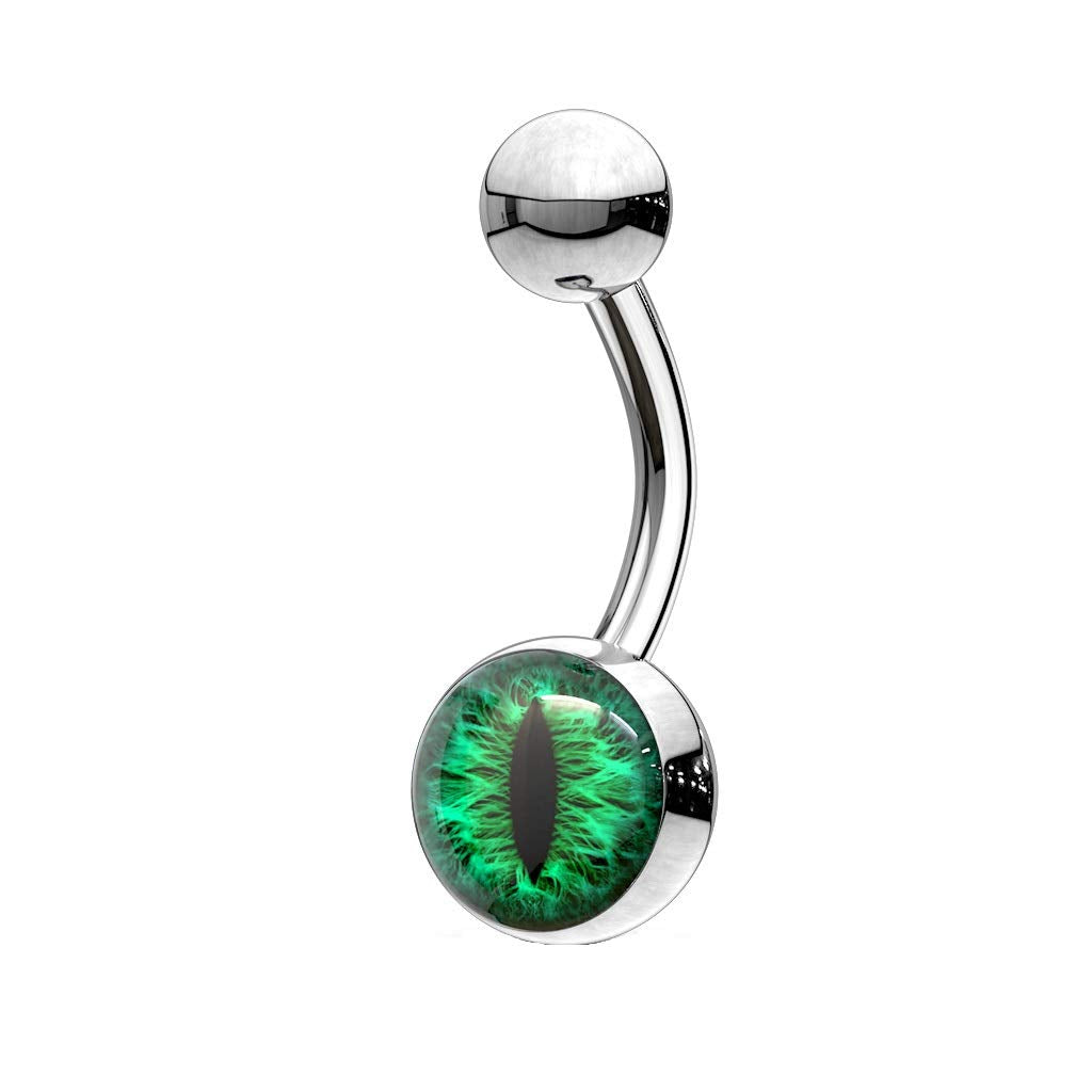 Bauchnabelpiercing Schlangen-Auge Nabelpiercing Chirurgenstahl Bananabell Silber Blau Grün Rot Stab 1,6/10mm