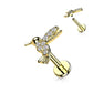 Knorpel Ohrstecker Kolibri Silber Gold Roségold Pavé Zirkonia Clear Piercings Chirurgenstahl Schraubverschluss Stab 6/8mm lang