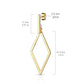 1 Paar Damen Ohrstecker Balken Anhänger Diamant-Design Ohrringe Chirurgenstahl Steckerverschluss Silber Gold