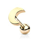 1 Knorpel Ohrstecker Flat Top Halb-Mond Cartilage Labret Piercings Tragus viele Farben Edelstahl Schraubverschluss Steg 6/1,2mm