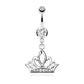 Bauchnabelpiercing Krone Anhänger 1,6mm 10mm Nabelpiercing Edelstahl Chirurgenstahl Bananabell Zirkonia Silber Pink Clear