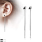 1 Paar Damen Ohrringe Enamel Dreieck 6mm Ketten Anhänger e Ohrstecker Chirurgenstahl Weiß Schwarz Silber Länge 65,7mm
