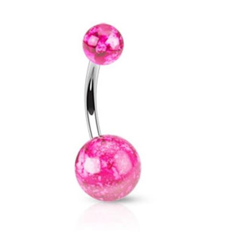 Bauchnabelpiercing 1,6mm 10mm Splatter Spritzer Grafitti Ball Nabelpiercing Edelstahl Chirurgenstahl Bananabell Zirkonia