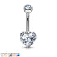 Bauchnabelpiercing ZIRKONIA Herz Nabelpiercing Chirurgenstahl Bananabell Multicolor Stab 1,6/10mm