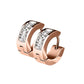 Damen 1 Paar Creolen KRISTALL-BAND Ohrringe Schmuck Ohrstecker Chirurgenstahl Multicolor