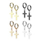 1 Paar Damen Creolen Ohrhänger Kreuz-Anhänger Ohrringe Ohrstecker Chirurgenstahl Silber Gold Schwarz Roségold