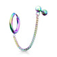 1 Knorpel Ohrstecker Klick-Creole Kette Cartilage Labret Piercings Tragus viele Farben Edelstahl Schraubverschluss