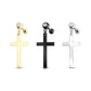 1 Knorpel Ohrstecker Kreuz-Anhänger Zirkonia Cartilage Labret Piercings Tragus Gold Silber Schwarz Edelstahl Schraubverschluss