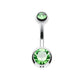 Bauchnabelpiercing 2 ZIRKONIA Nabelpiercing Chirurgenstahl Bananabell Silber Multicolor Stab 1,6/12mm Kugeln 5/8mm
