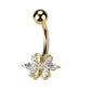Bauchnabelpiercing Florales Design Marquise Zirkonia Clear Nabelpiercing Chirurgenstahl Bananabell Stab-länge 10mm