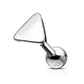 1 Knorpel Ohrstecker Flat Top Dreieck Cartilage Labret Piercings Tragus viele Farben Edelstahl Schraubverschluss Steg 6,5/1,2mm