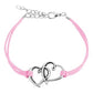 Wickelarmband Herzen Länge 250mm Breite 2,56mm verstellbar Karabinerverschluss Kunstleder Edelstahl Seil Unisex