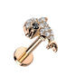 Knorpel Ohrstecker Delphin Silber Gold Roségold Pavé Zirkonia Clear Piercings Chirurgenstahl Schraubverschluss Stab 6/8mm lang