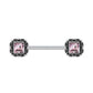 Brustwarzenpiercing Vintage Zirkonia-Quadrat Brustpiercing Nippelpiercing Chirurgenstahl viele Farben Stab 1,6/14mm