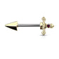 Brustwarzenpiercing roter Kristall Dolch Brustpiercing Nippelpiercing Chirurgenstahl Silber Gold Schwarz Stab 1,6/14mm