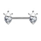 Brustwarzenpiercing Herz-Krone Brustpiercing Nippelpiercing Chirurgenstahl Silber Gold Roségold Stab 1,6/14mm