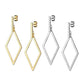 1 Paar Damen Ohrstecker Balken Anhänger Diamant-Design Ohrringe Chirurgenstahl Steckerverschluss Silber Gold