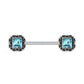 Brustwarzenpiercing Vintage Zirkonia-Quadrat Brustpiercing Nippelpiercing Chirurgenstahl viele Farben Stab 1,6/14mm