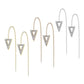 1 Paar Damen Ohrringe Durchzieher Kristall Pavé Clear Dreieck-Anhänger Ohrringe Ohrstecker Chirurgenstahl Silber Gold Roségold