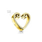 Ohrtunnel Vintage-Herz Gold Ohrpiercing Chirurgenstahl Ohrschmuck Plug 8-25mm Sattelverschluss