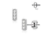1 Paar Ohrringe Set Stecker Edelstahl Chirurgenstahl Bar 3 clear Zirkonia silber roségold gold