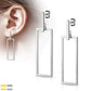 1 Paar Damen Ohrstecker Balken Anhänger Rechteck Ohrringe Chirurgenstahl Steckerverschluss Silber Gold