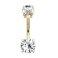 Bauchnabelpiercing DOPPEL-ZIRKONIA 5/9mm Nabelpiercing Chirurgenstahl Bananabell Multicolor Stab 1,6/10mm