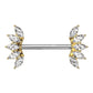 Brustwarzenpiercing Kristall-Fächer Zirkonia Clear Brustpiercing Nippelpiercing Chirurgenstahl Gold Roségold Stab 1,6/16mm