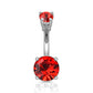 Bauchnabelpiercing GROSSER Stein Set 1,6mm 10mm Nabelpiercing Chirurgenstahl Bananabell Zirkonia Silber Gold 14 Karat