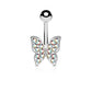 Bauchnabelpiercing 1,6mm 10mm Schmetterling Nabelpiercing Edelstahl Chirurgenstahl Bananabell Zirkonia Farben Silber Gold Roségold