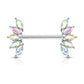 Brustwarzenpiercing Kristall-Fächer Brustpiercing Nippelpiercing Chirurgenstahl Silber Regenbogen Clear Pink Stab 1,6/16mm