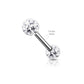 Brustwarzenpiercing 2 Pavé Kristall-Kugeln 5/6mm Brustpiercing Nippelpiercing Chirurgenstahl Stab 12/16mm