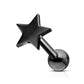 1 Knorpel Ohrstecker Flat Top Stern Cartilage Labret Piercings Tragus viele Farben Edelstahl Schraubverschluss Steg 6,5/1,2mm