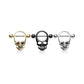 Brustwarzenpiercing Totenkopf Enamel-Augen Brustpiercing Nippelpiercing Chirurgenstahl Gold Silber Schwarz Stab 1,6/16mm