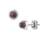 1 Paar Stud Ohrring Set Ohrstecker Chirurgenstahl Halbedelsteine eingefasst Amethyst Grüne Jade Tigerauge Türkis