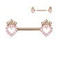 Brustwarzenpiercing Zirkonia Pavé Herzen Krone Silber Gold Roségold Brustpiercing Nippelpiercing Chirurgenstahl Stab 14mm