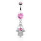 Bauchnabelpiercing Set 1,6mm 10mm Hamsa 15,9 x 11,2mm Nabelpiercing Chirurgenstahl Bananabell Zirkonia Silber