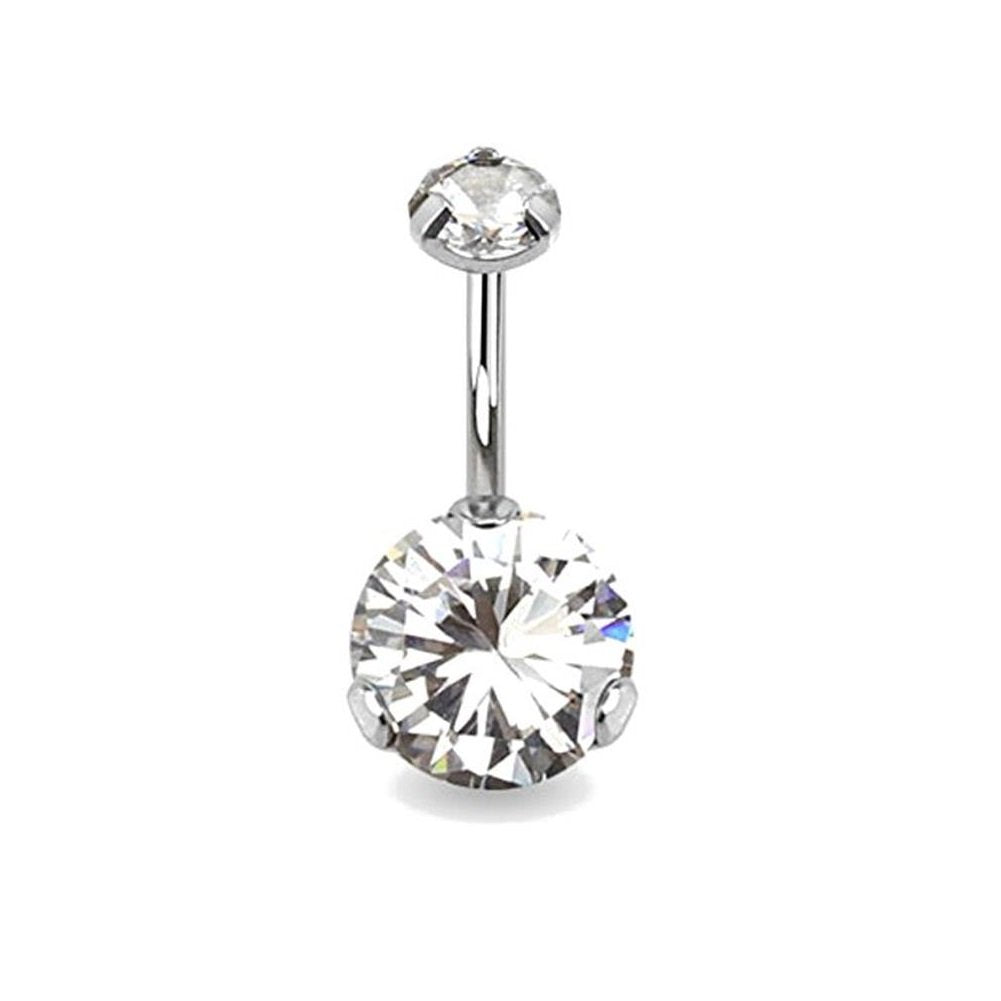 Bauchnabelpiercing GROSSER ZIRKONIA 1,6mm 10mm Nabelpiercing Chirurgenstahl Banabell viele Farben