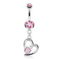 Bauchnabelpiercing 1,6mm 10mm Anhänger Herz Nabelpiercing Edelstahl Chirurgenstahl Bananabell Zirkonia Pink Clear Aurora