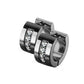 1 Paar Damen CREOLEN 4 Zirkonia Clear Ohrringe Ohrstecker Chirurgenstahl Gold Schwarz Silber Roségold 7mm