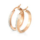 1 Paar Damen Ohrringe CREOLE 4mm breit Zirkonia-Rand Muster Ohrstecker Chirurgenstahl Gold Roségold Silber Clear 30mm